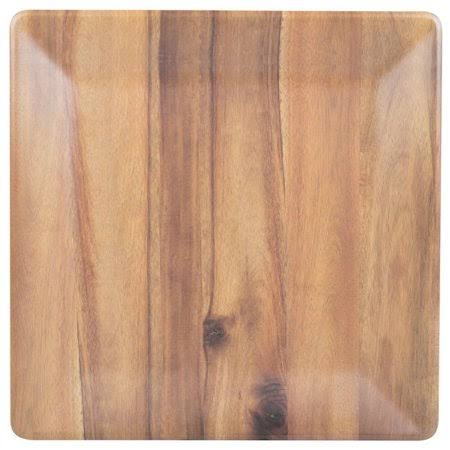 Tablecraft M1717aca Frostone 16 3/4 inch Square Acacia Wood Melamine Tray