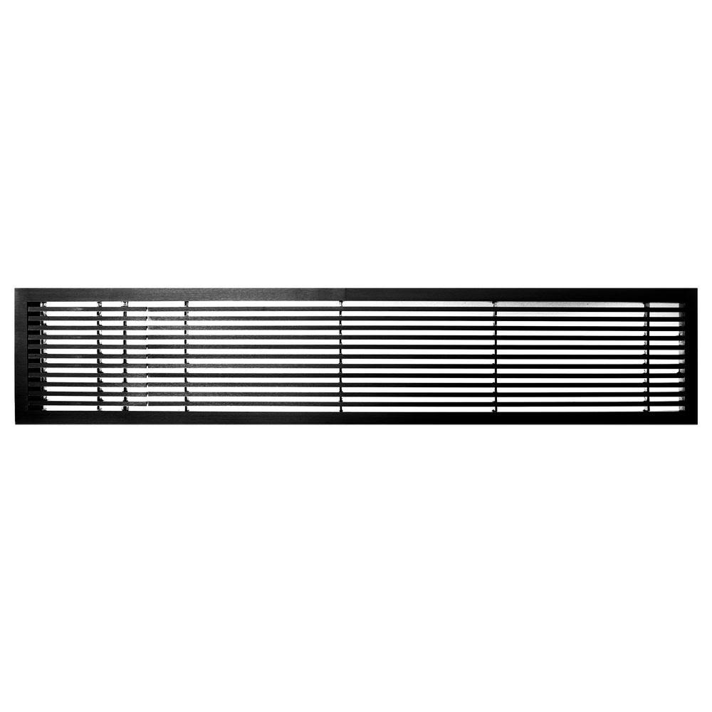 Architectural Grille 200044234 AG20 Series 4x22 x 42x22 Solid Aluminum Fixed Bar Supply/Return Air Vent GRILLE, Black-Matte with