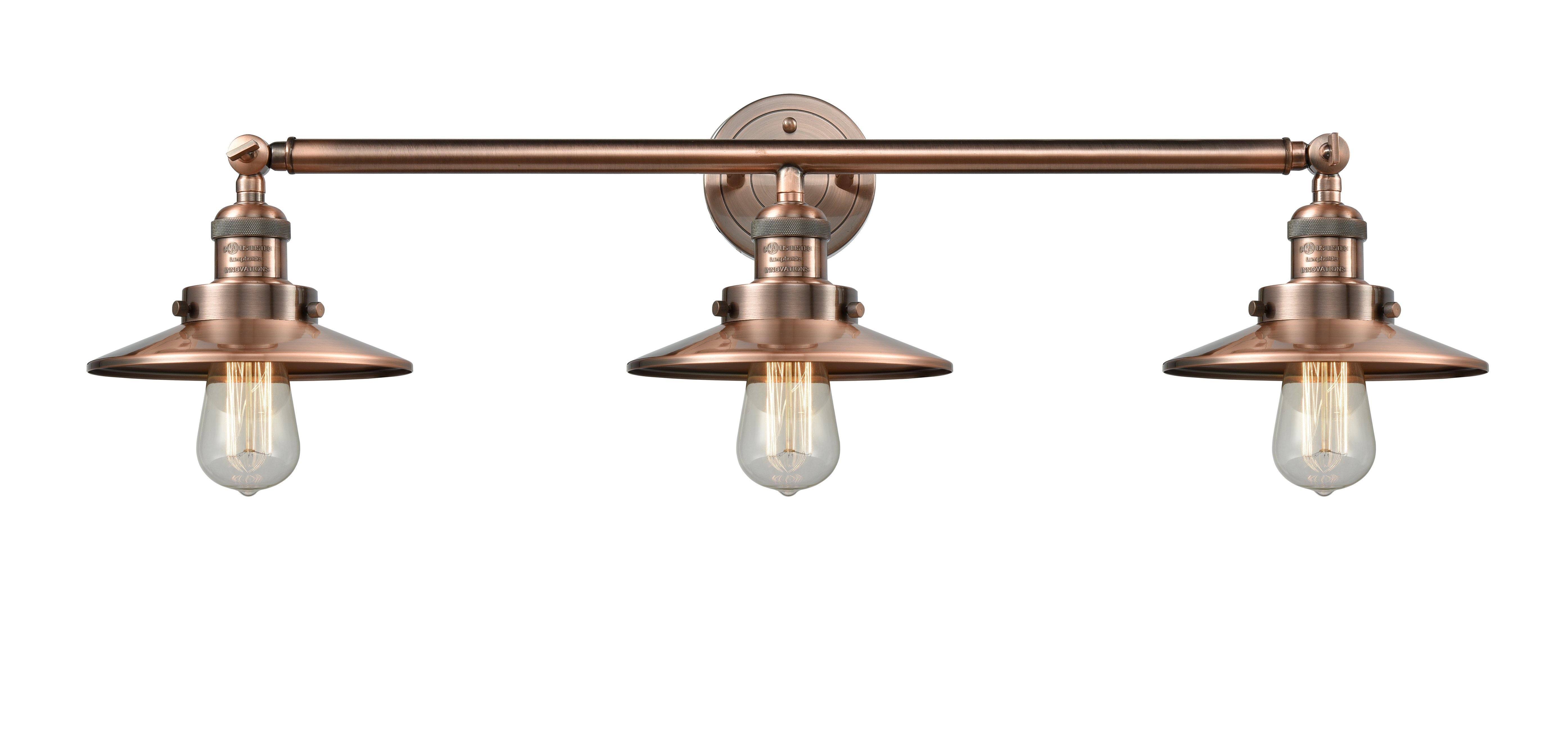 Innovations Lighting 205-AC-S-M3 Railroad 3 Light Bathroom Fixture