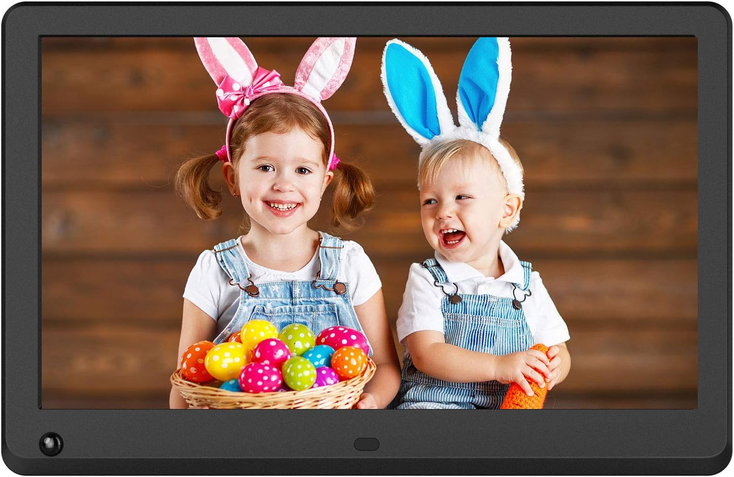 10 inch Digital Picture Frame with 1920x1080 IPS Screen Digital Photo Frame Adjustable Brightness, Photo Deletion, Timing Power On/Off, Background Music Support 1080P Video