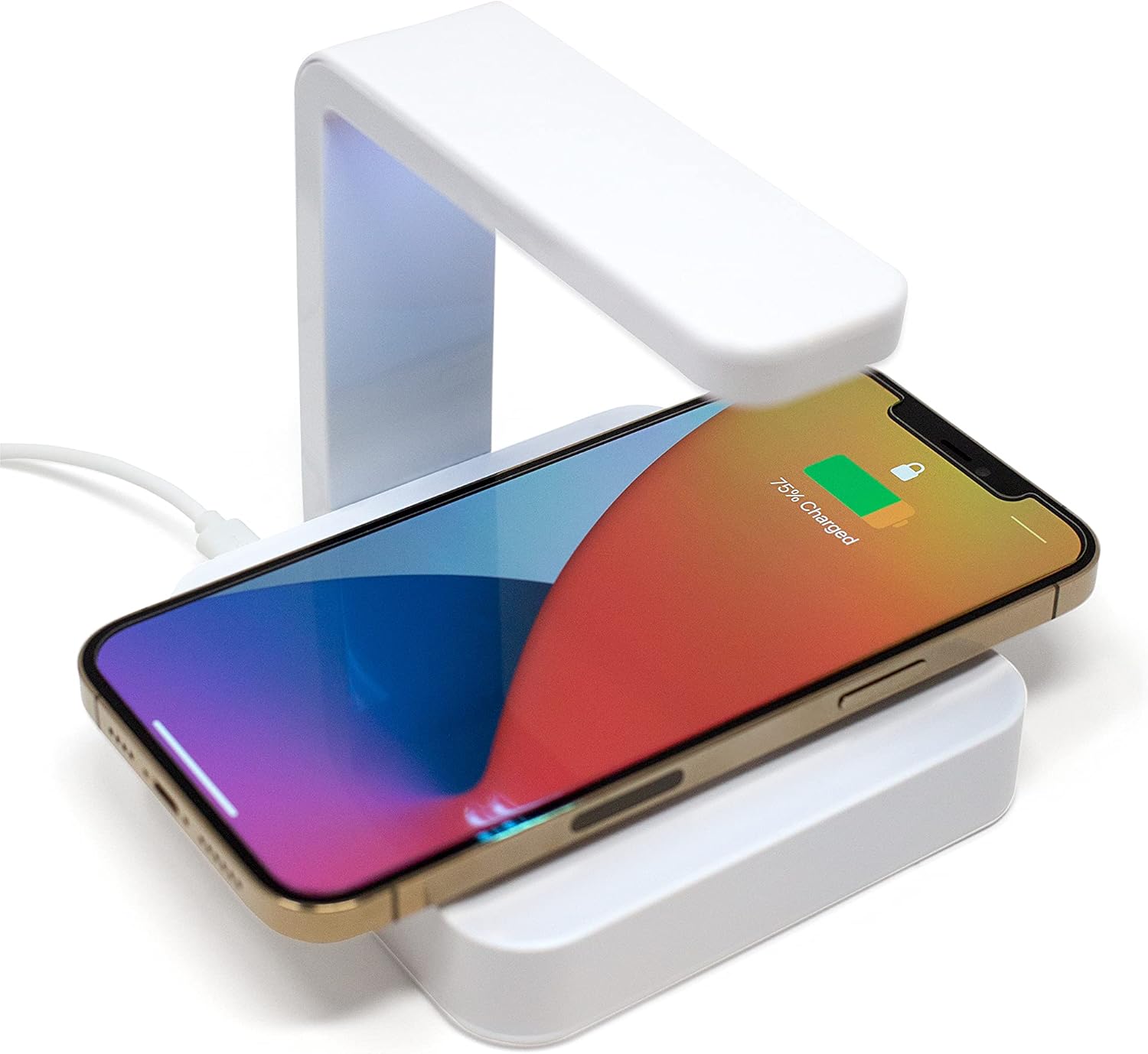 Zdium UV Phone Sanitizer and Charger | Clinically Proven UV Light Sanitizer for Cleaning Your Phone & Other Personal Items | Kills 99.9% of Bacteria, Viruses, and Other Germs | White Pack of 2