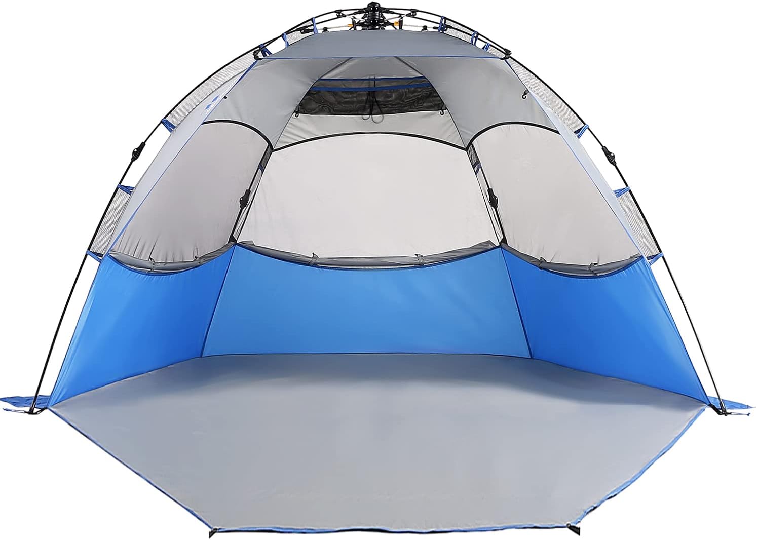 Mobihome Beach Tent Sun Shelter Pop Up, Sand & Surf Beach Shade Tents Umbrella & Portable Canopy Easy Setup for 2-3 Person Outdoor Camping Fishing - with Extended Porch