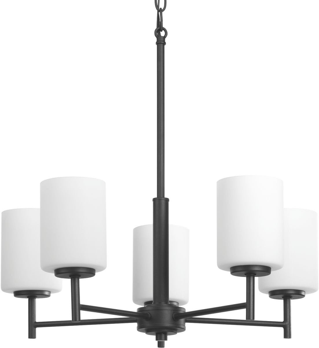Progress Lighting P4319-31 Transitional Five Light Chandelier from Replay Collection in Black Finish