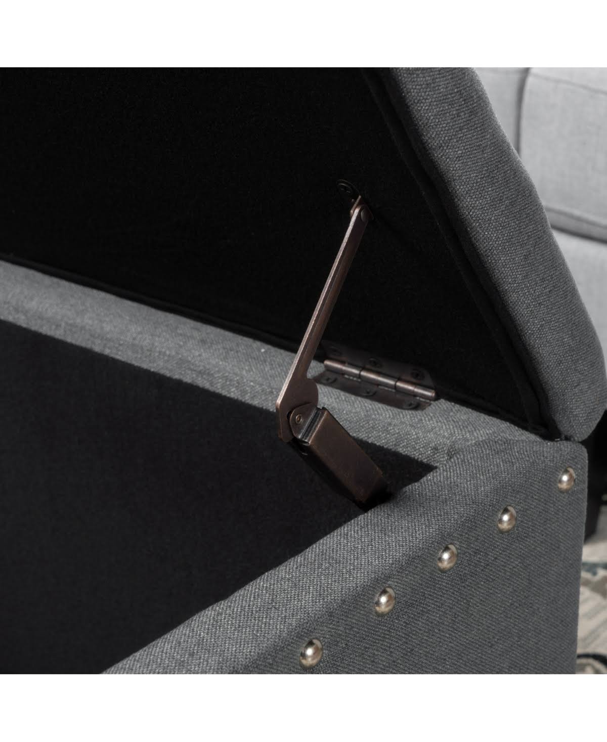 Macys Vincy Studded Storage Bench, Quick Ship - Tan/Beige