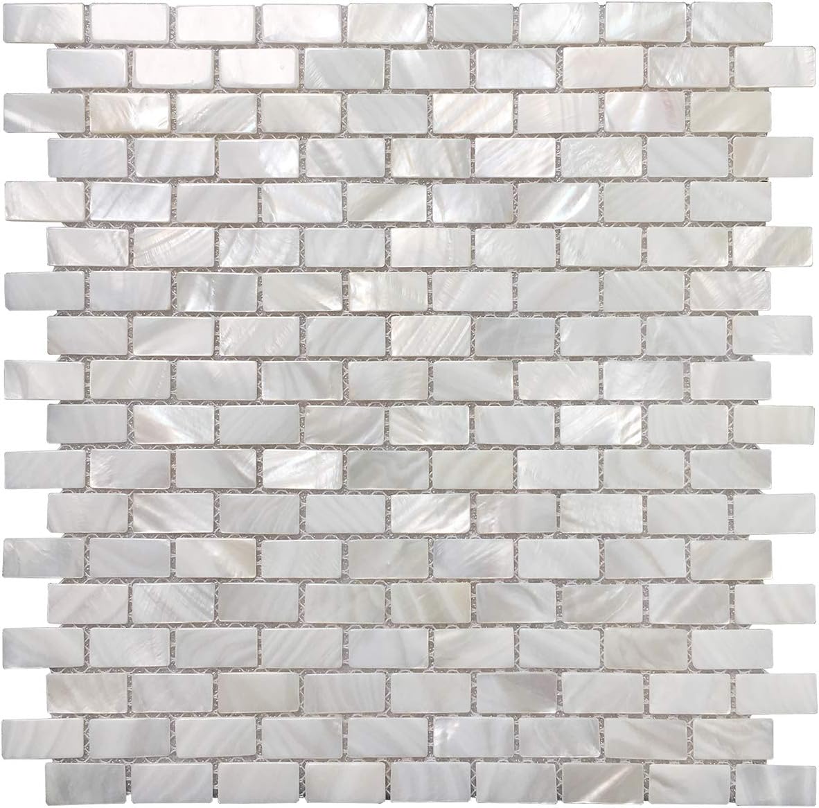 Art3d 6-Pack Mother of Pearl Shell Mosaic Tile for Kitchen Backsplashes/Bathroom Tile, White Subway Mosaic Tiles Pack of 2