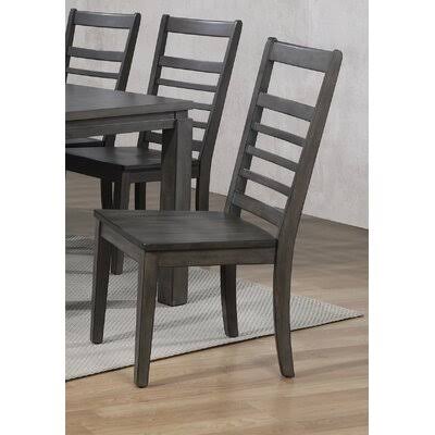 Firman Solid Wood Ladder Back Side Chair in Weathered Gray Birch LANE?