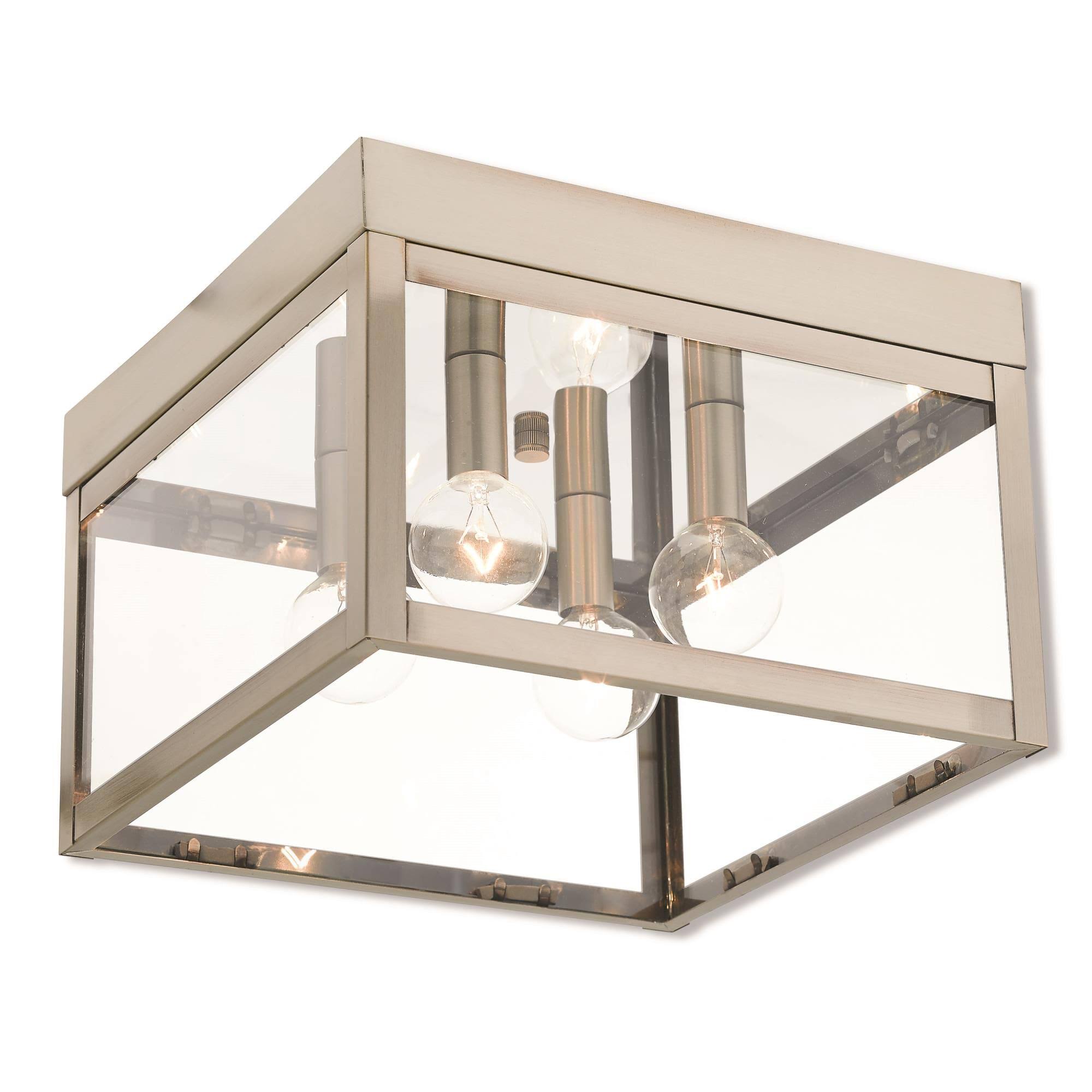 Livex Lighting 20589-91 Nyack 4 Light Brushed Nickel Outdoor Ceiling Mount