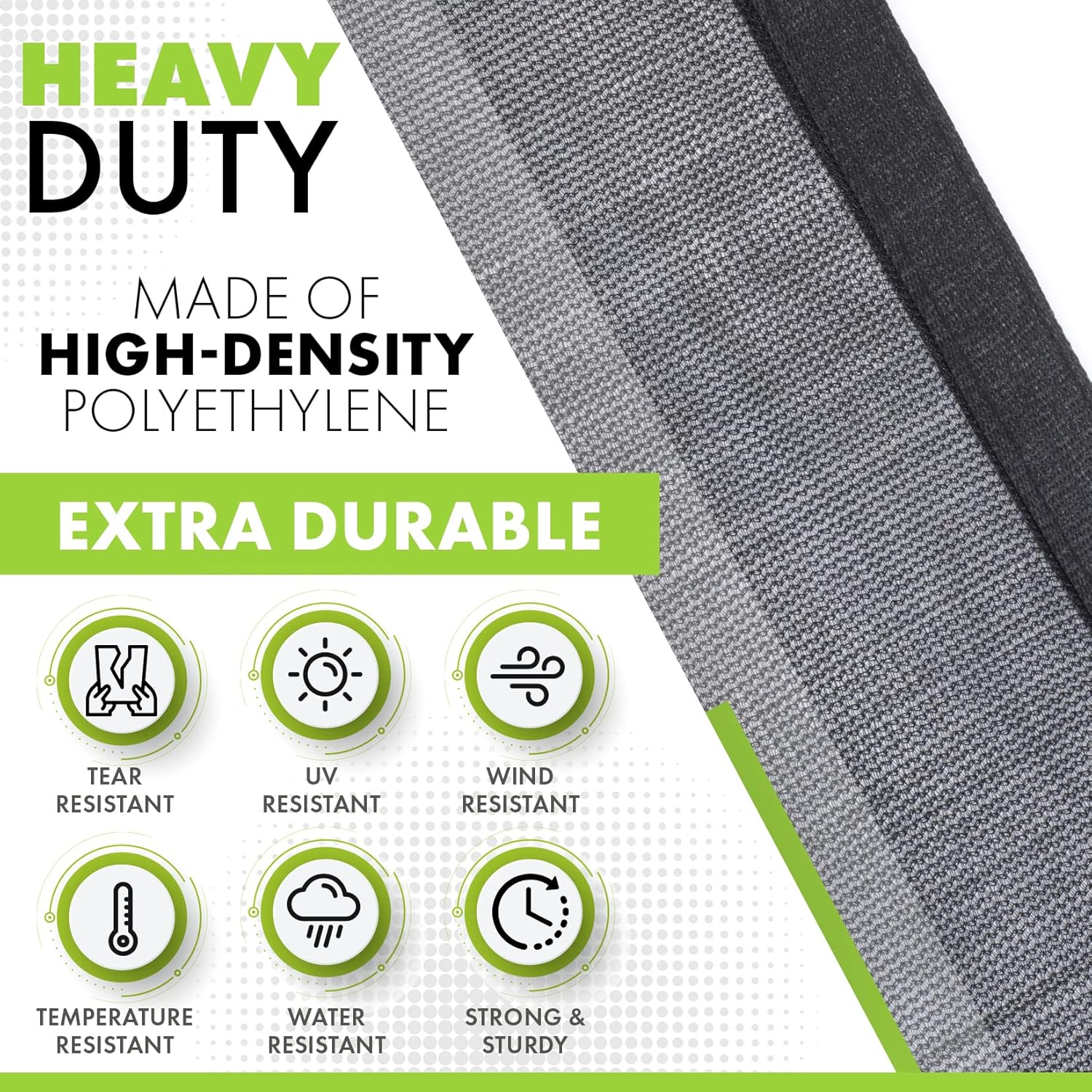 Windscreensupplyco (12 FT X 20 FT) Heavy Duty Black Knitted Mesh Tarp with Grommets 60-70% Shade Use for Shade, Green House, Garden, Canopy, Pools, Dump Truck