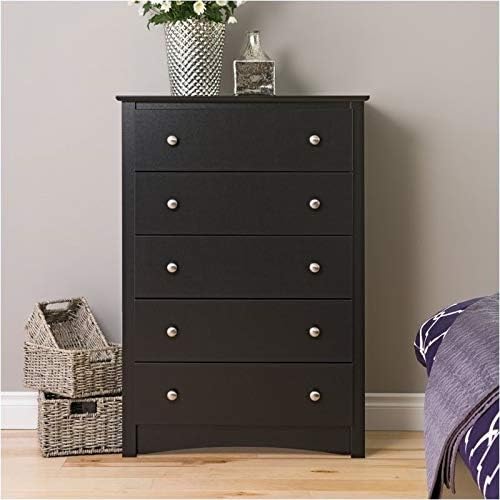 BOWERY HILL 5 Drawer Chest in Black