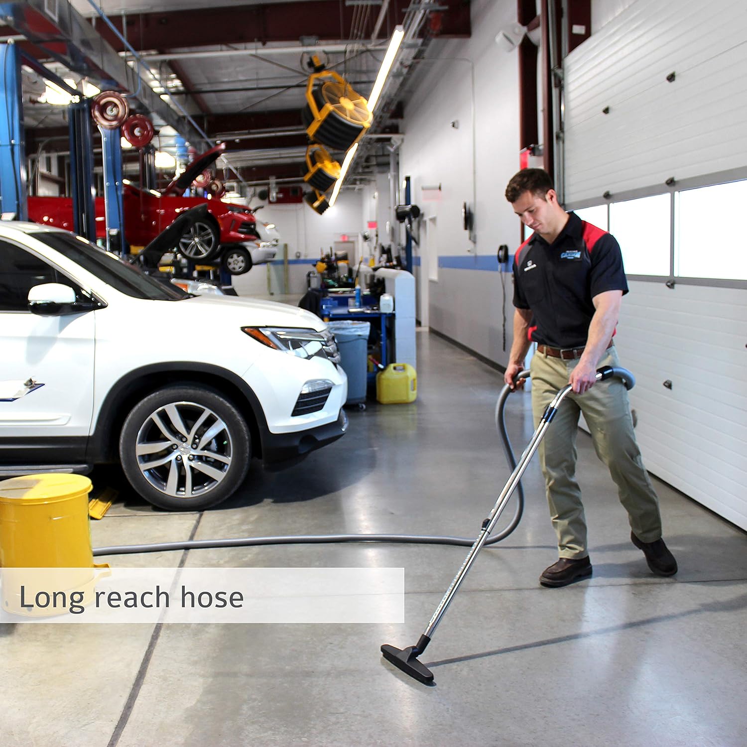 VacuMaid GV30PRO Wall Mounted Garage and Car Vacuum with 30 ft. Hose and Tools.