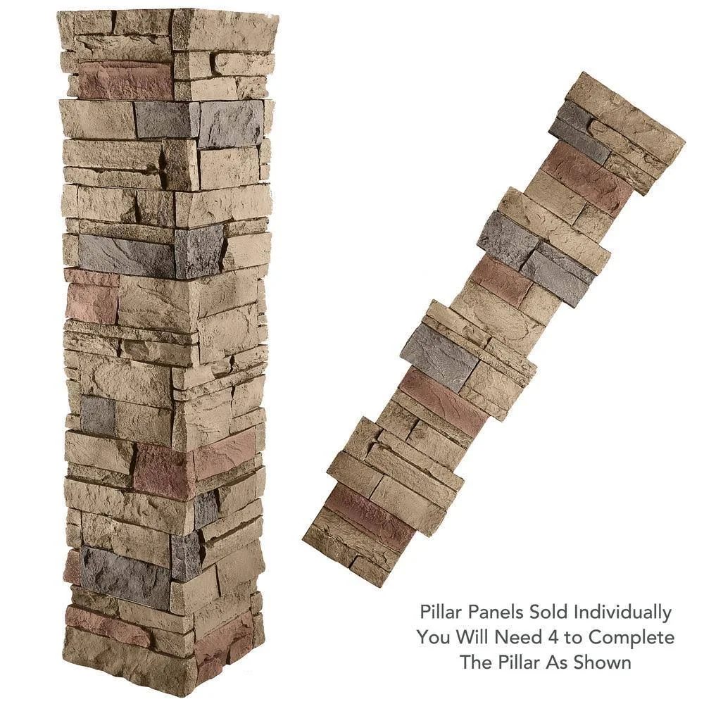 Stacked Stone 1-1/2 in. x 11-1/4 in. Desert Sunrise Faux Pillar Panel