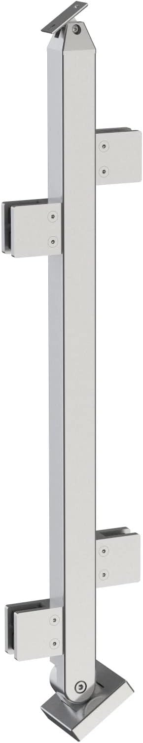Heavy Duty Stainless Steel 316 Glass Railing Square Surface Post for Handrail for 3/8