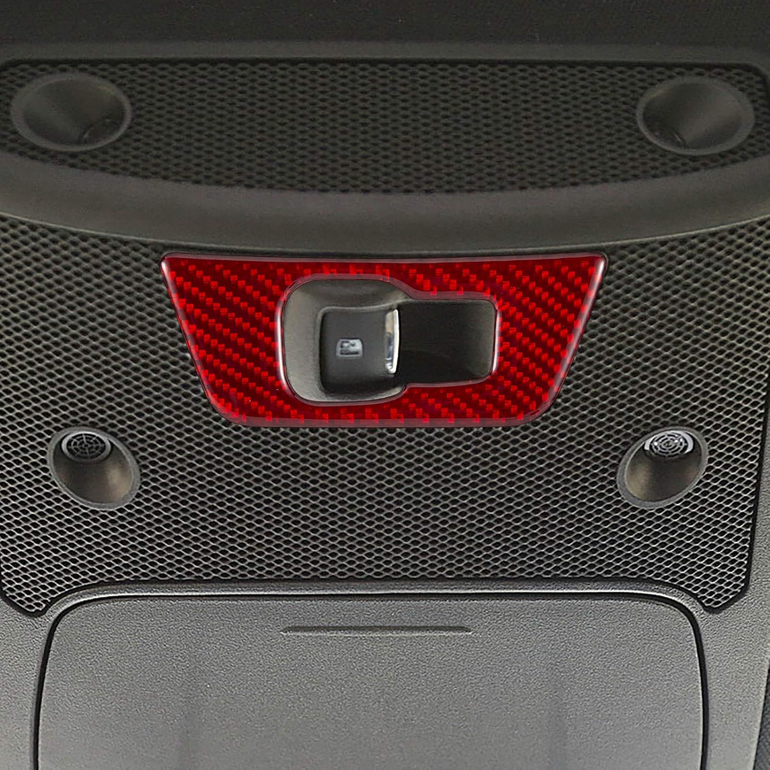 LANZMYAN Compatible with Skylight Control Panel Sticker Carbon Fiber Skylight Switch Frame Trim Cover Interior Accessories for Ford F150 2015 2016 2017 2018 2019 2020 Red