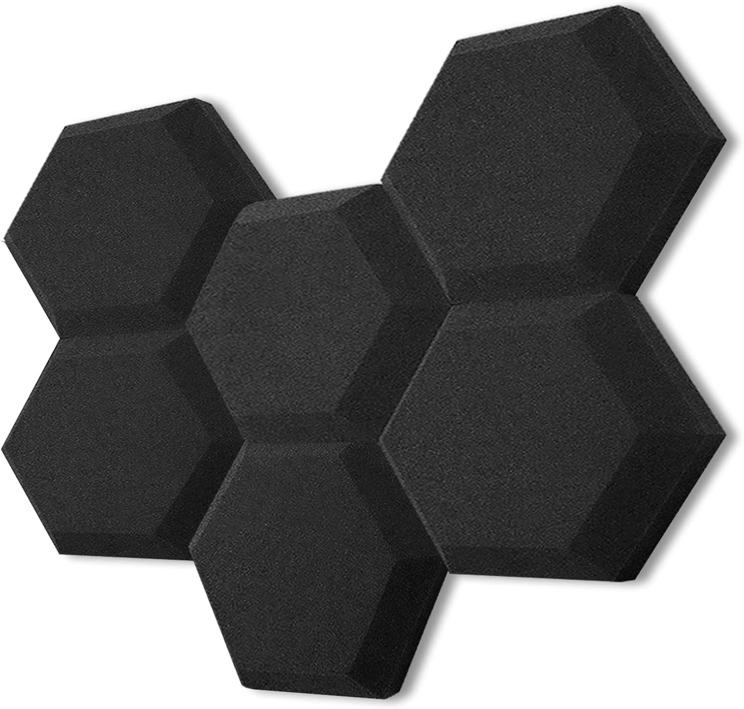 TroyStudio Hexagon Acoustic Studio Absorption Foam Panels, 13.8 X 11.8 X 2 Inches 6 Pack Sound Absorbing Foam, Thick Dense Echo Sound Absorber, 3D Beveled Edge Decorative Wall Panels for Home Studio