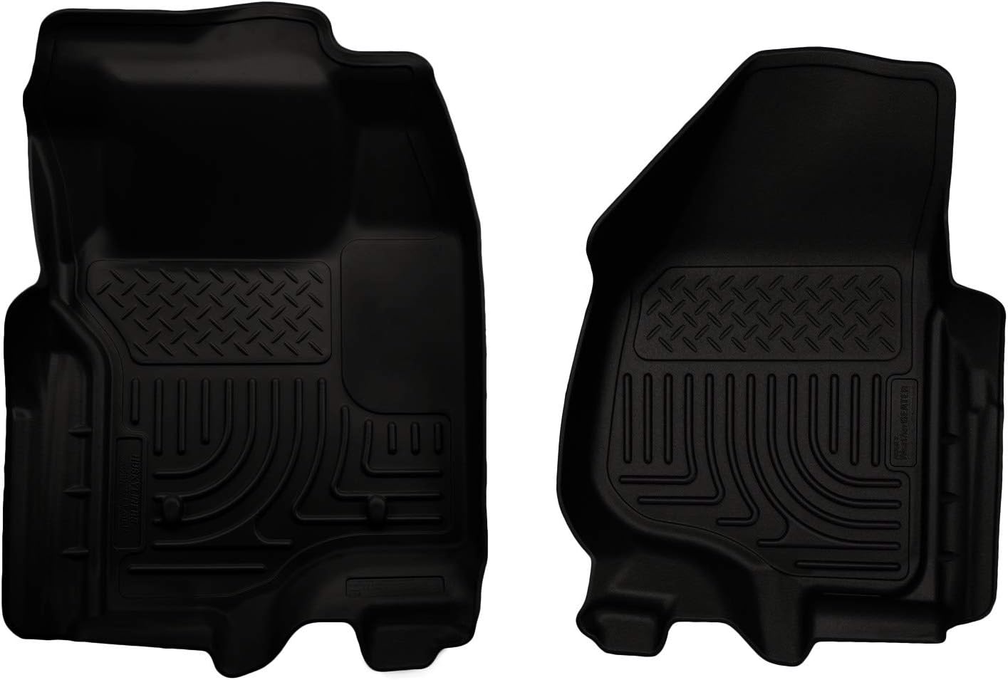 Husky Liners Weatherbeater Series | Front Floor Liners - Black | 18711 | Fits 2011-2012 Ford F250/350 w/o Drivers Side Foot Rest 2 Pcs Pack of 2
