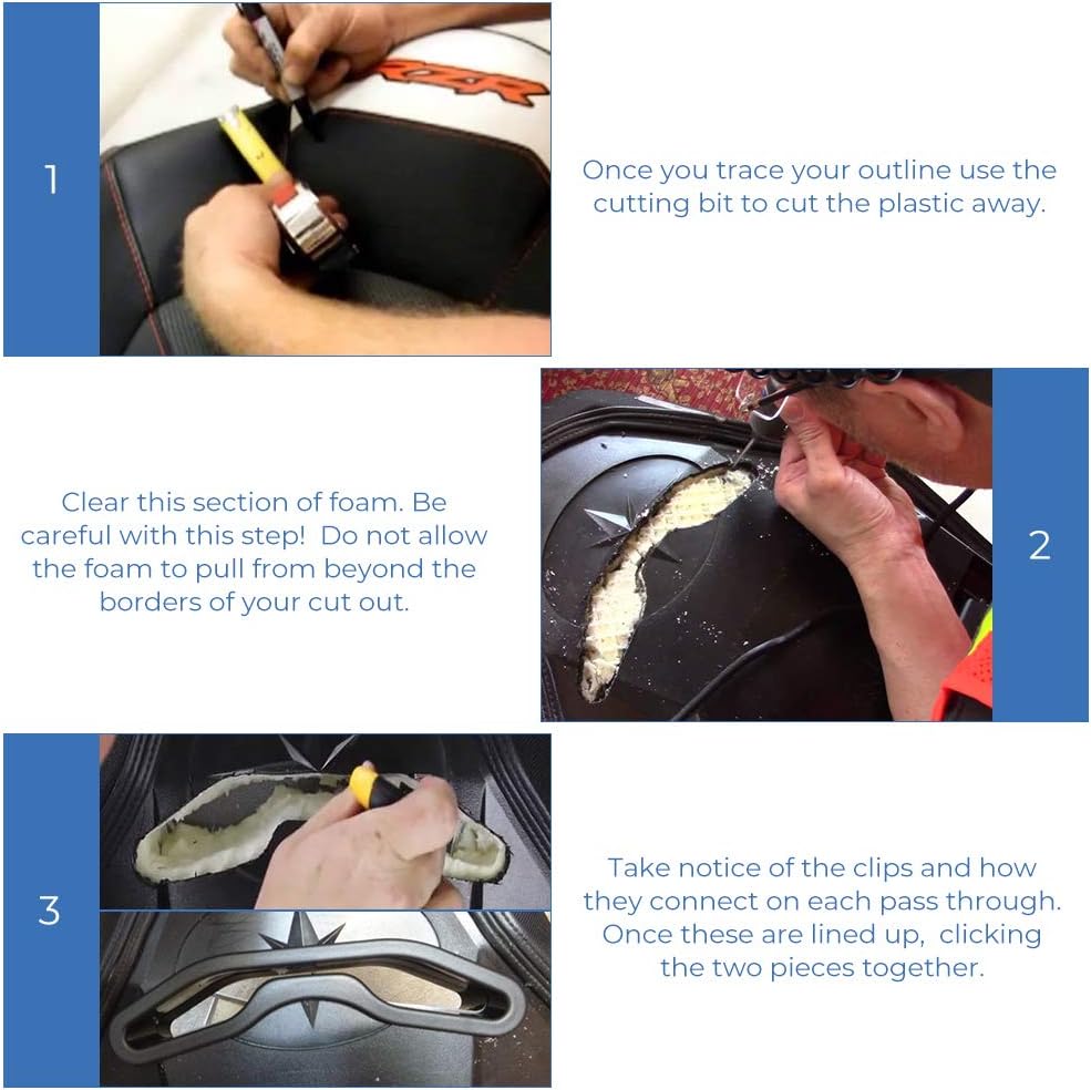 kemimoto 4 Pack UTV Pass Through Bezel, Harness Pass-Through Seat Bezel Insert Compatible with Polaris RZR XP1000 900 S XC General