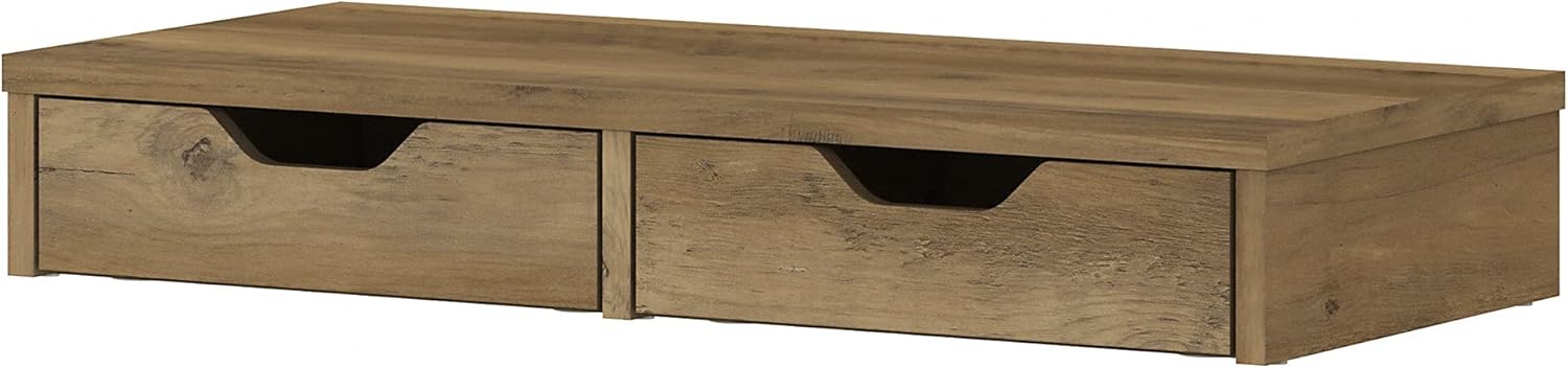 Bush Furniture Yorktown Desktop Organizer with Drawers, Reclaimed Pine Pack of 2