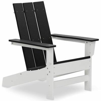 Aviana Plastic/Resin Adirondack Chair Wade Logan Color: White/Black