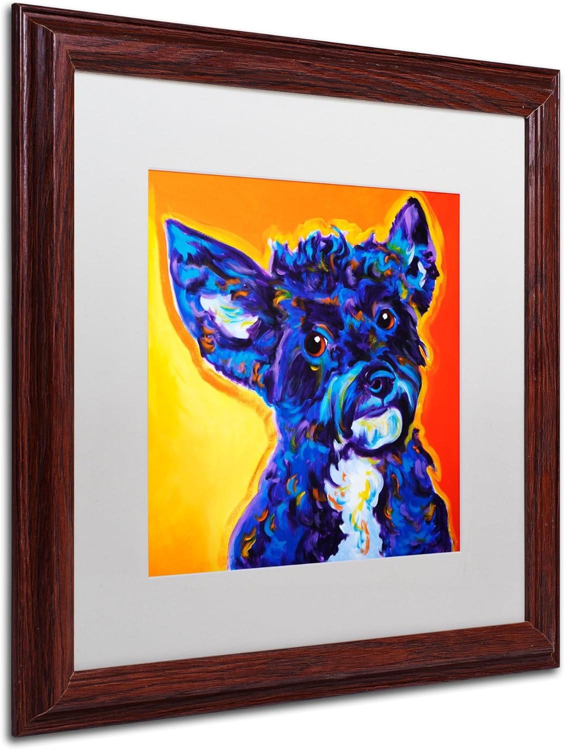 Pebbles Artwork by DawgArt Wood Frame, 16 by 16-Inch, White Matte Pack of 2