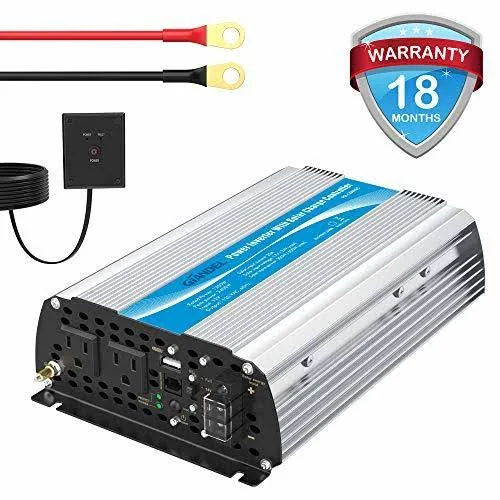 GIANDEL 1200W Power Inverter DC12 Volt to AC 120 Volt with 20A Solar Charge Controller and Remote Control u0026 USB Port for RV