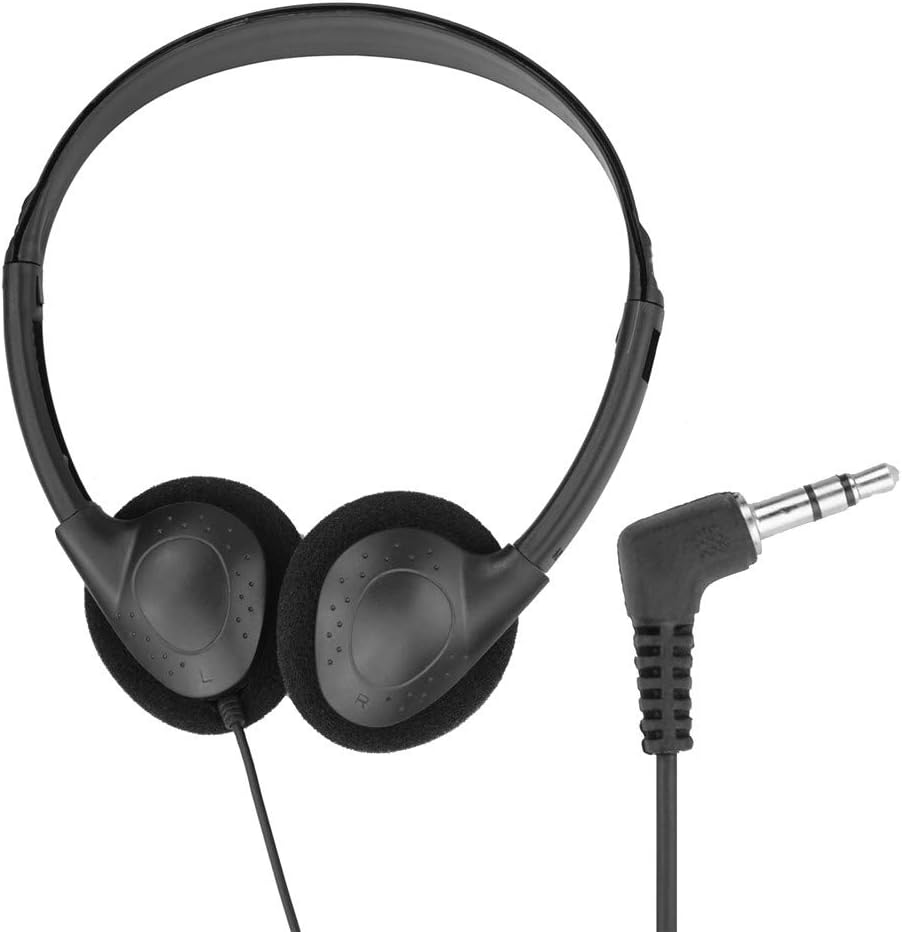 YFSFQS Wholesale Bulk Headphones Earbuds Earphones Over The Head Headphones for Classroom, Airplane, Hospital, Students,Kids and Adults Individually Bagged Black 5Pack