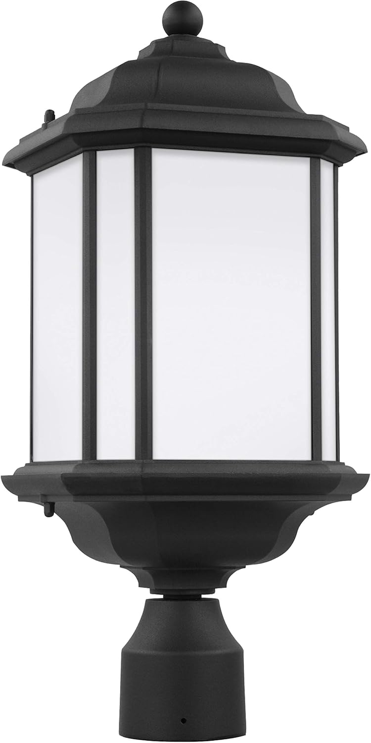 Sea Gull Lighting 82529-12 Kent One-Light Outdoor Post Lantern Outside Lighting, Black Finish