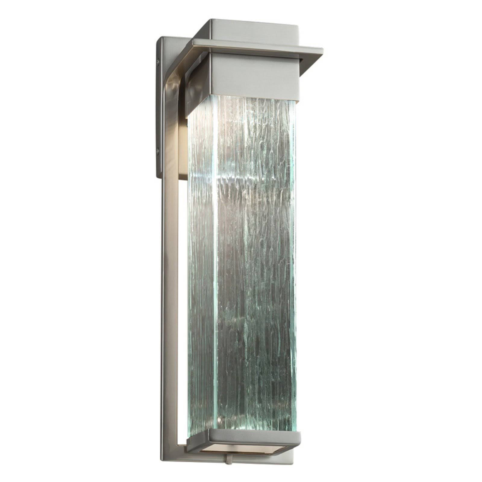 Justice Design Fusion Pacific FSN-7544W-RAIN Large Outdoor Wall Sconce, Brushed Nickel