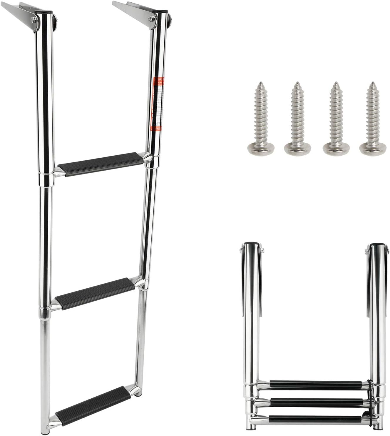 Amarine Made 3 Step Stainless Steel Telescoping Boat Ladder Swim Step Pack of 2