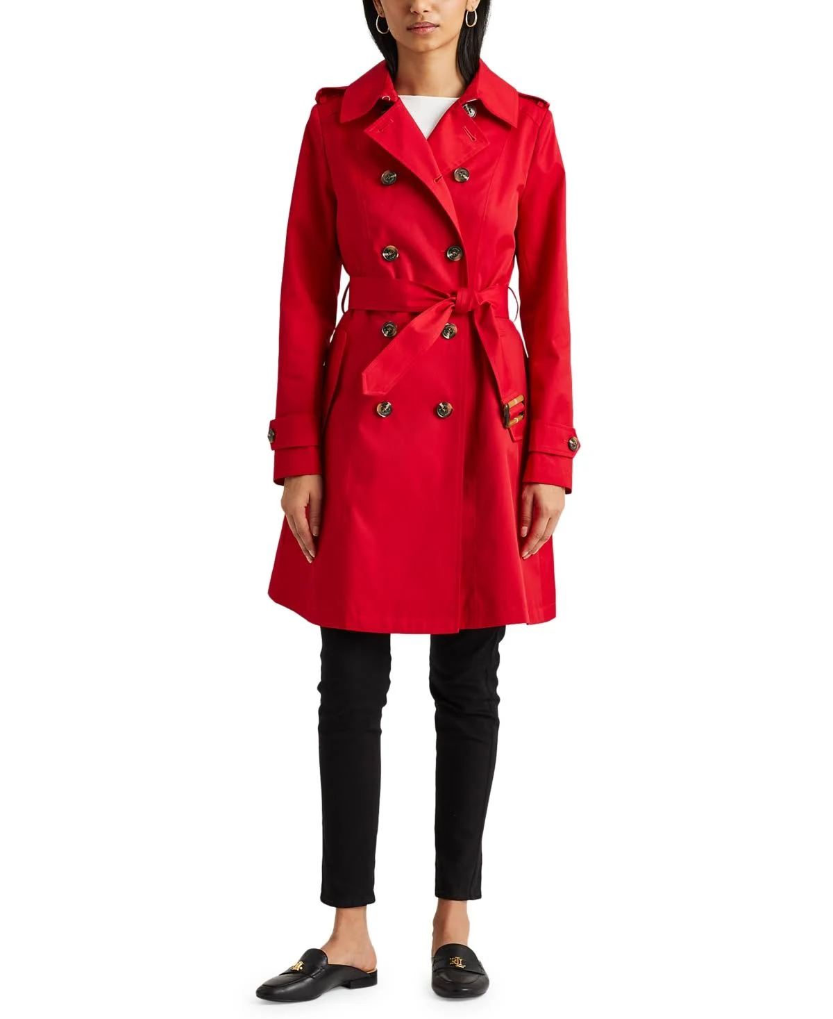 Lauren Ralph Lauren Belted Water Resistant Trench Coat, Created for Macy&s - Summer Red