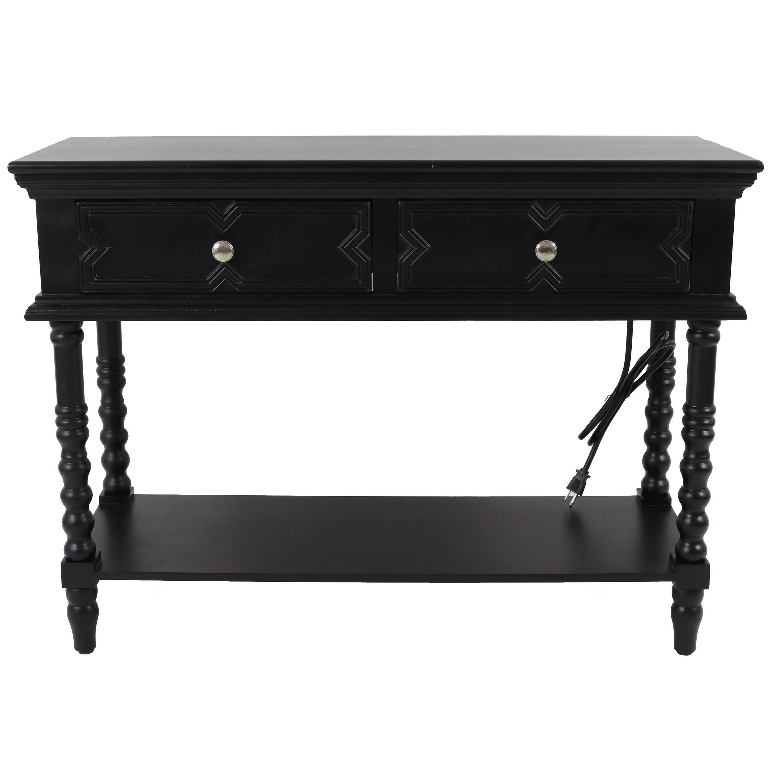 Decor Therapy Mona 2-Drawer Console Table, Black