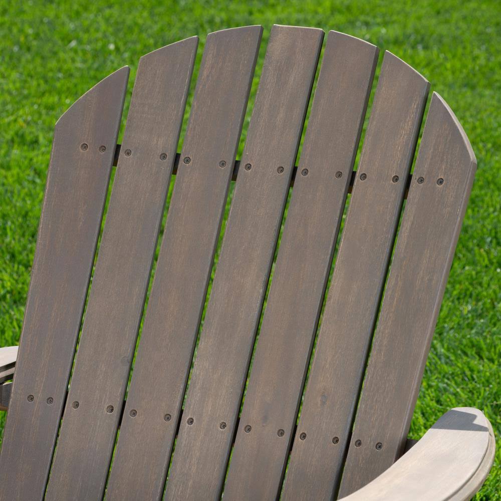 Vicky Grey 5-Piece Acacia Wood/Stone Patio Fire Pit Conversation Set