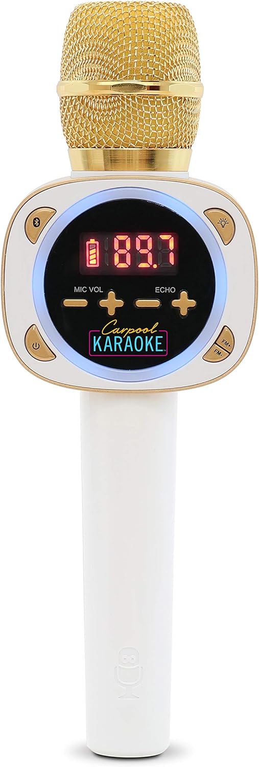Carpool Karaoke The Mic 2.0 2021 Version, Wireless Bluetooth Karaoke Microphone with Voice Changing Effects and Duet Options, Rose Gold Pack of 2