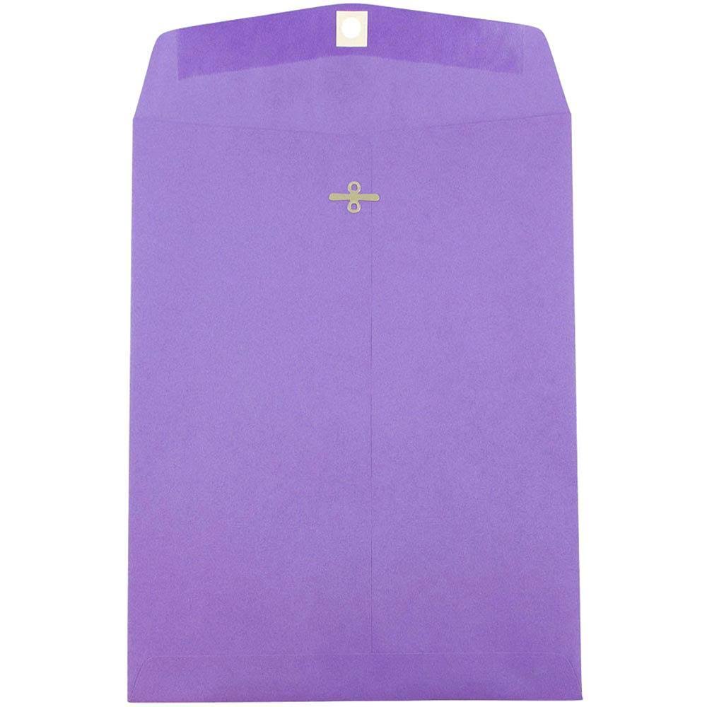 Jam Paper Violet Purple Recycled Brite Hue 9 x 12 Open End Catalog Envelopes with Clasp Closure-900906767c - 500 per Pack