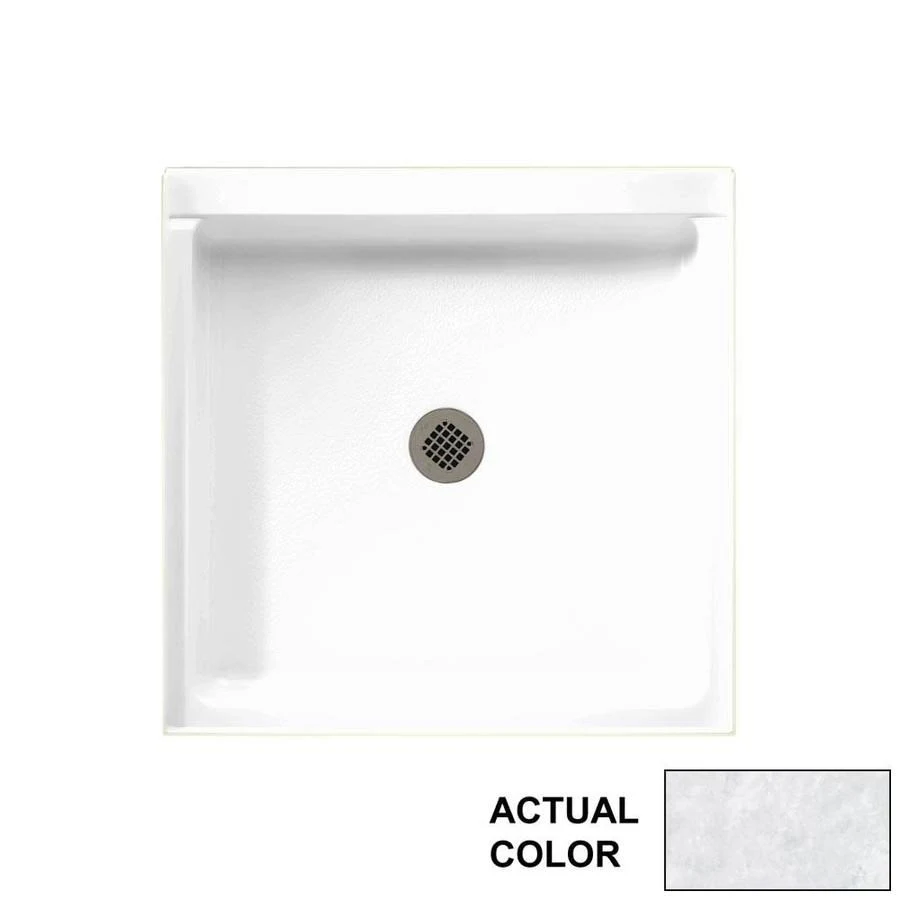 Swan Solid Surface 36-in x 36-in Shower Base with Center Drain in Ice