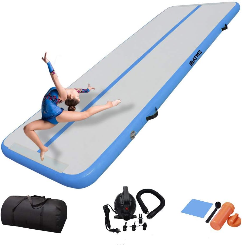 DAIRTRACK IBATMS Air Tumbling Mat,10ft/13ft/16ft/20ft Inflatable Gymnastics Air Mat for Gymnastics Training/Home Use/Cheerleading/Yoga/Water