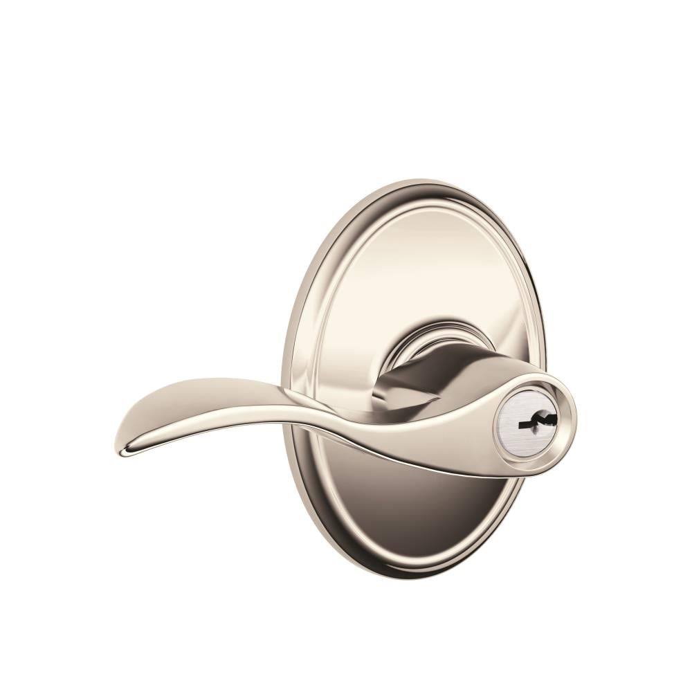 Schlage F51AACC618WKF Accent Lever with Wakefield Trim Keyed Entry Lock Finish: Bright Nickel