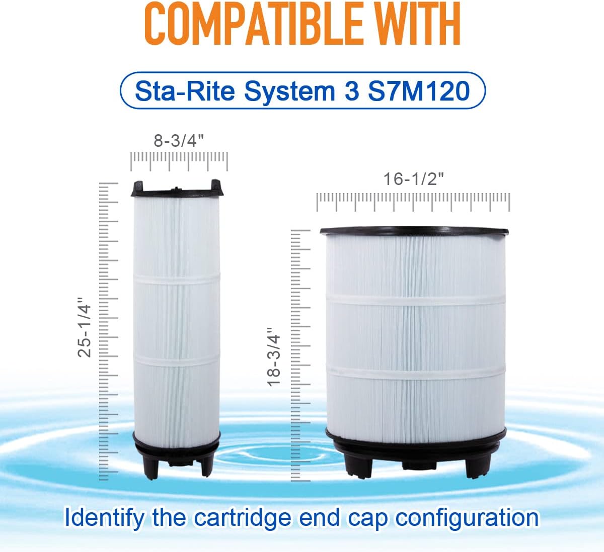 ZOTEE Filtration Cartridge Pool Filters System- Inner and Outer Set - Replaces Sta-Rite 25021-0200s & 25022-0201s System 3 S7m120 Set & Darlly Sr300 300sq.ft, Pentair