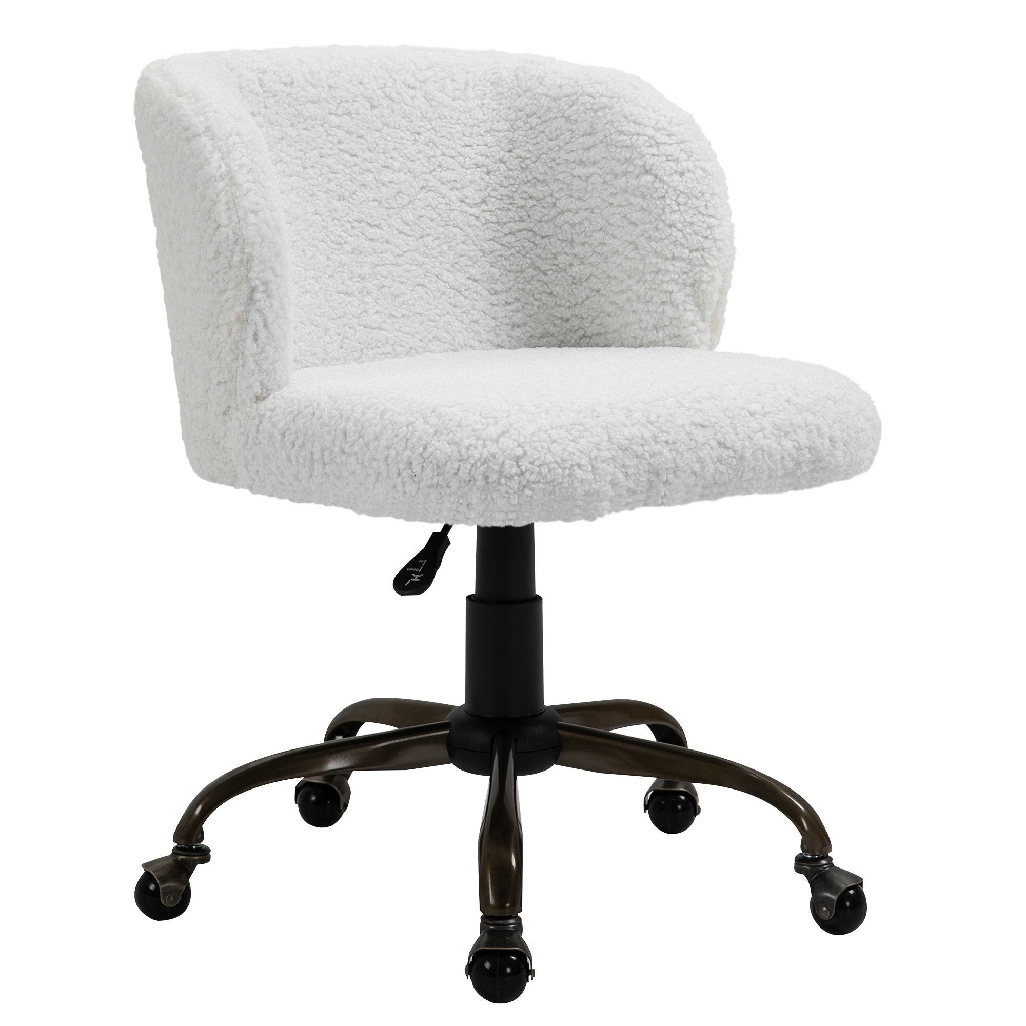 HOMCOM 10.75 in Manager&s Chair with Swivel, 265 lb. Capacity, White