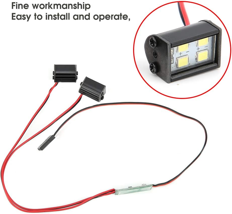 Dilwe RC Model LED Headlights High Brightness Plastic Accessories for TRX4 / SCX10 1/10 Crawler Overland Car