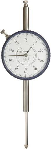 Mitutoyo 3424S-19 Dial Indicator, #4-48 UNF Thread, 0.375x22 Stem Dia., Lug BACK, White Dial, 0-100 Reading, 3.071x22 Dial Dia.,