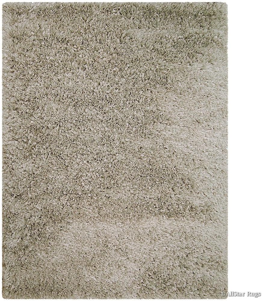 Allstar 5x7 Cyan Modern and Contemporary Solid Hand Knotted Rectangular Shag Accent Rug with Silver Highlight (4' 11