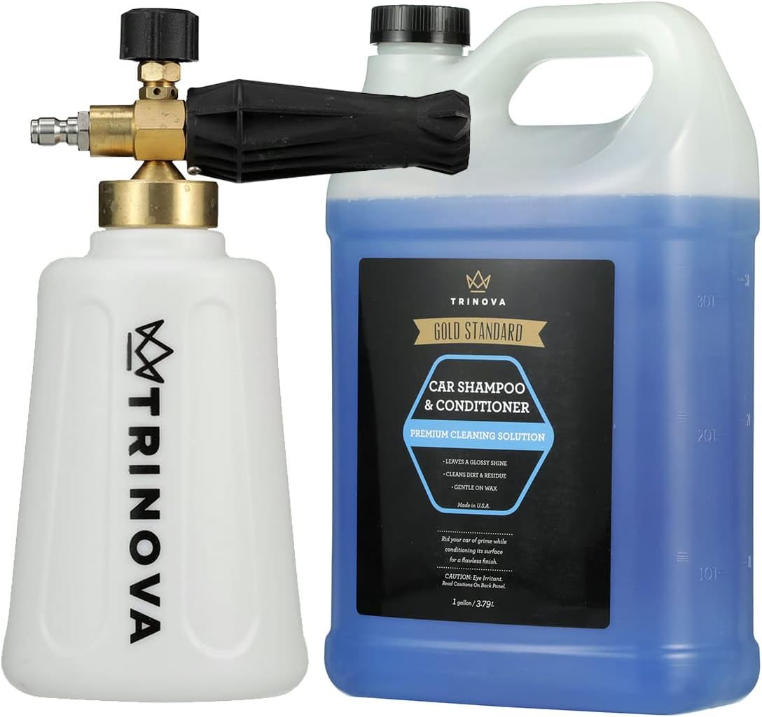 TriNova Foam Cannon and Gallon Car Wash Soap Kit Best Set for Detailing Trucks or SUVs (Kit w/1Gal Soap) Pack of 2