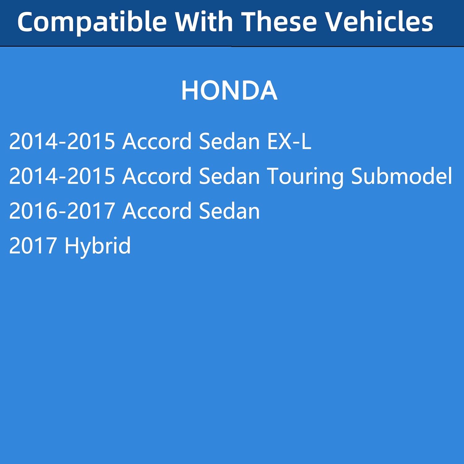 Backup Camera for 2014-2017 Honda Accord Sedan, 2014-2015 Honda Accord EX-L & Touring, 2017 Honda Hybrid, Rear View Back Up Camera 39530-T2A-A21, 39530-T2A-A31, 39530-T2A-U21,39530-T2A-U110-M2