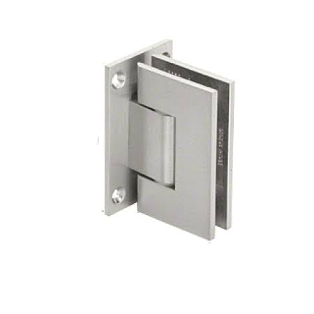 CRL GEN337BSC Brushed Satin Chrome Geneva 337 Series Adjustable Wall Mount Full Back Plate HINGE, Silver