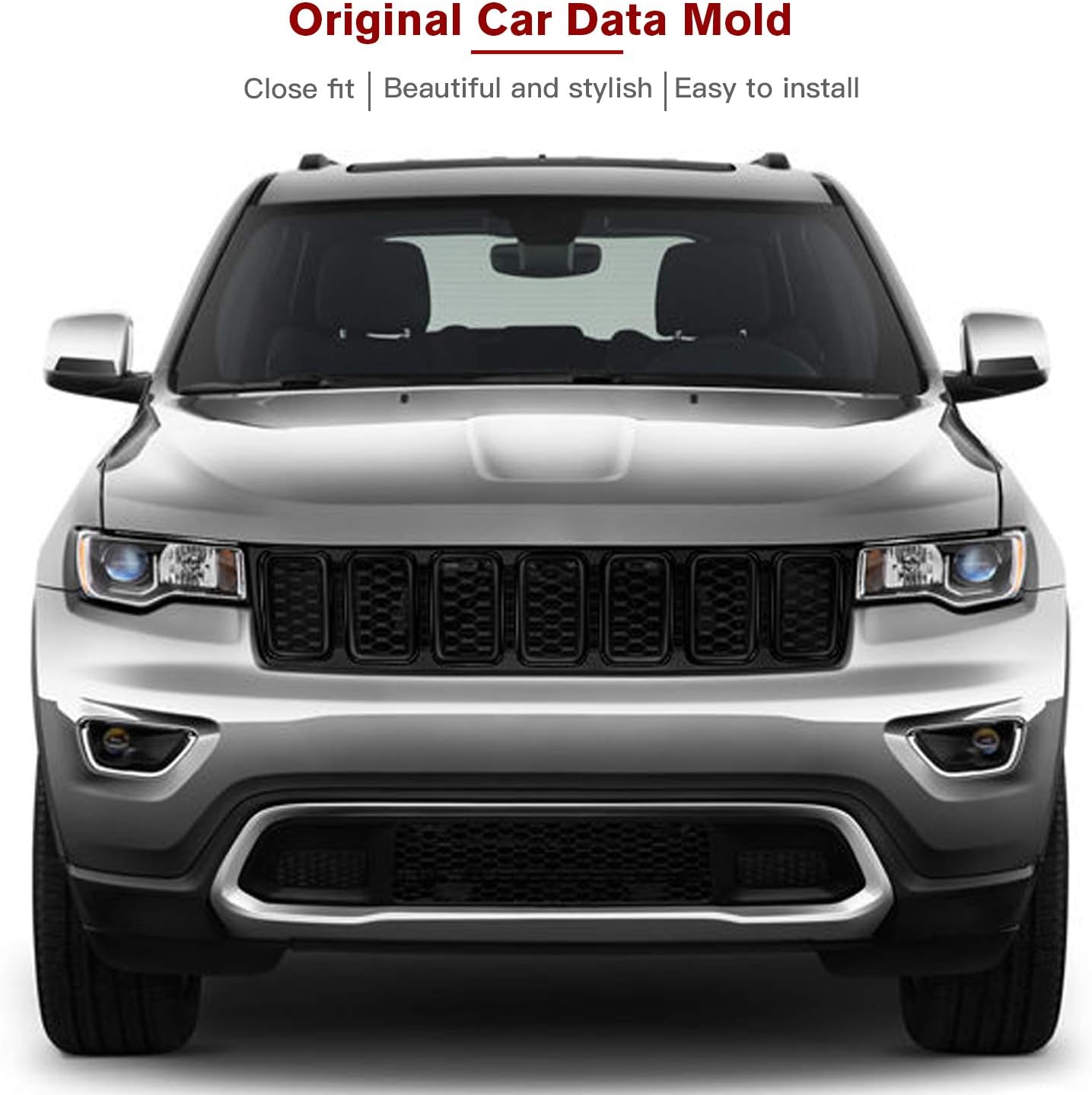 CheroCar Front Grill insters Cover Exterior Accessories for Jeep Grand Cherokee (for 2014-2016)