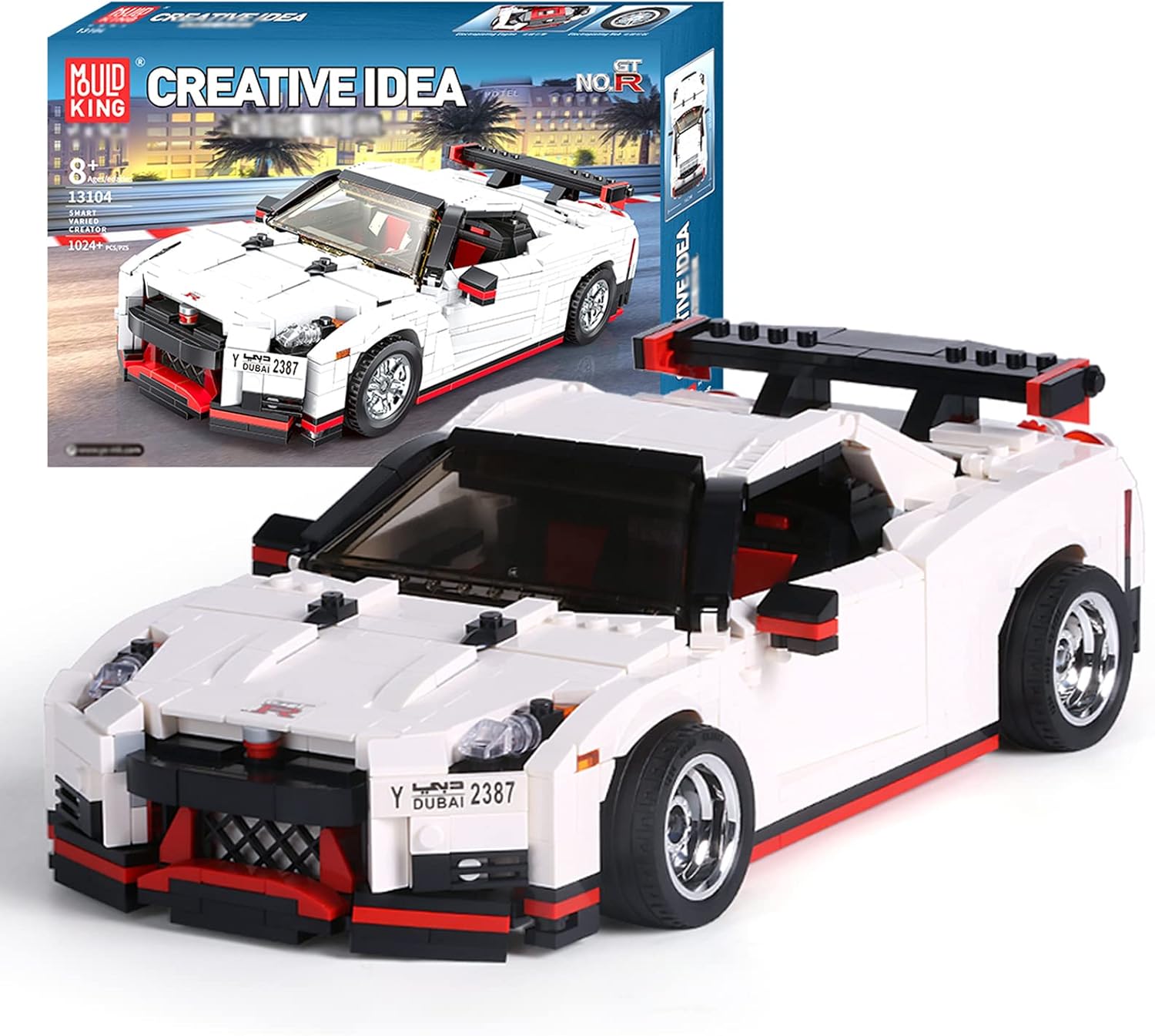 Mini SAI GTR Super Racing Car MOC Building Blocks and Construction Toy, Adult Collectible Model Cars Set to Build, 1:14 Scale Sports Car Model (1024 Pcs)