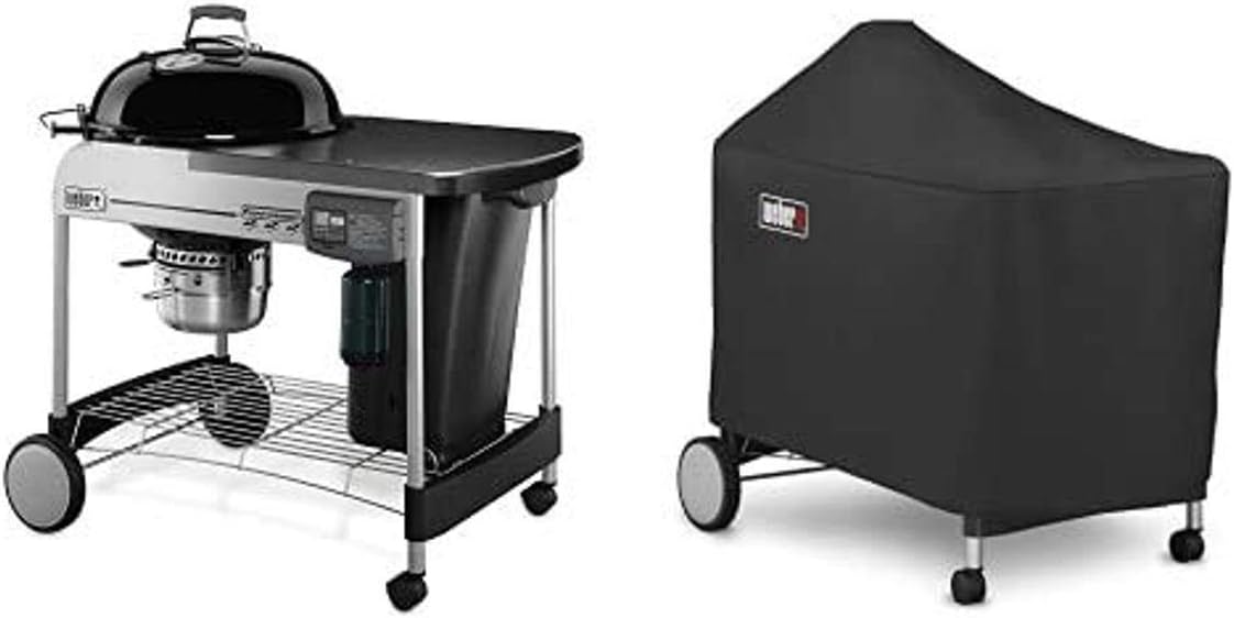 Weber 15501001 Performer Deluxe Charcoal Grill, 22-Inch, Touch-N-Go Gas Ignition System, Black