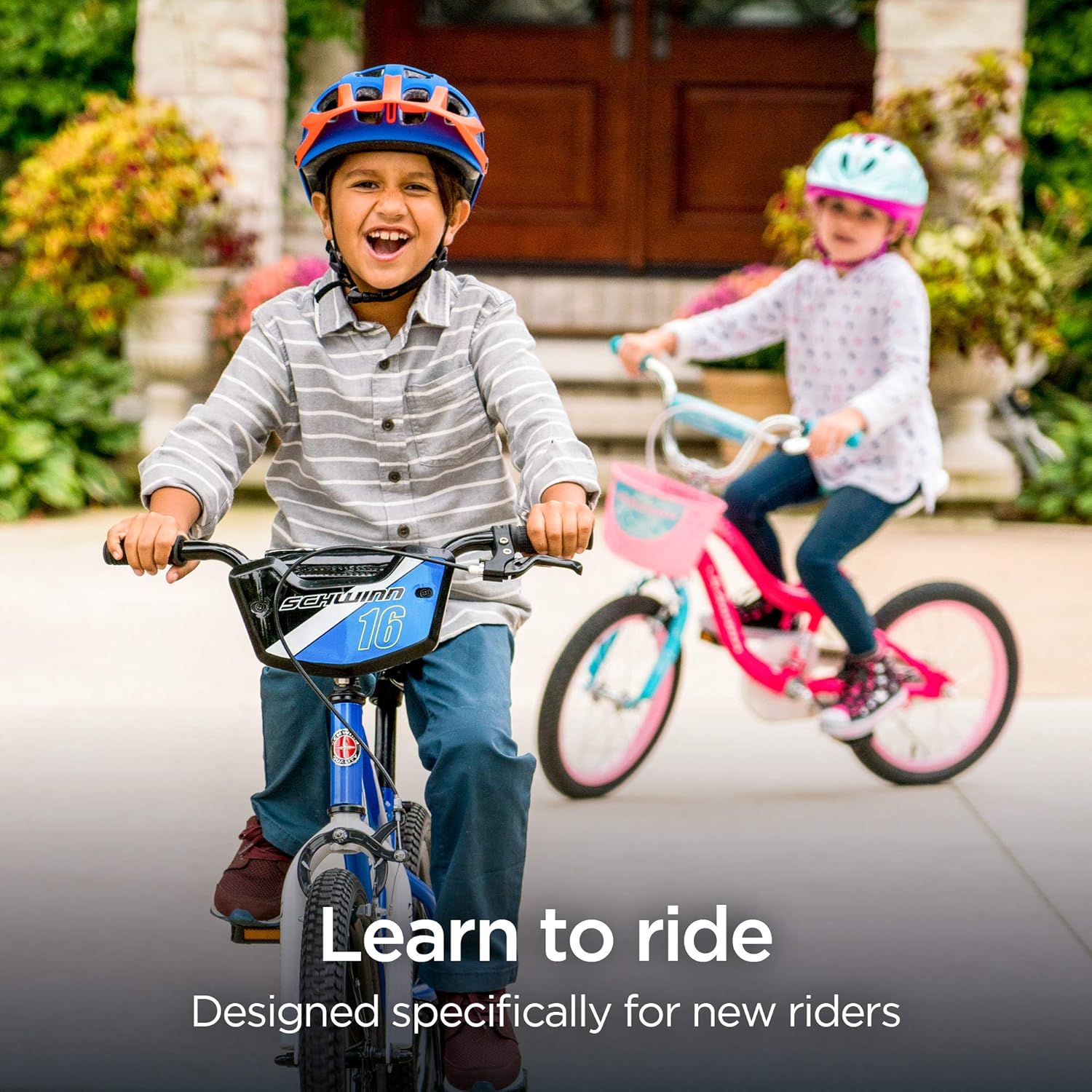 Schwinn Koen & Elm Toddler and Kids Bike, 16-Inch Wheels, Training Wheels Included, Black