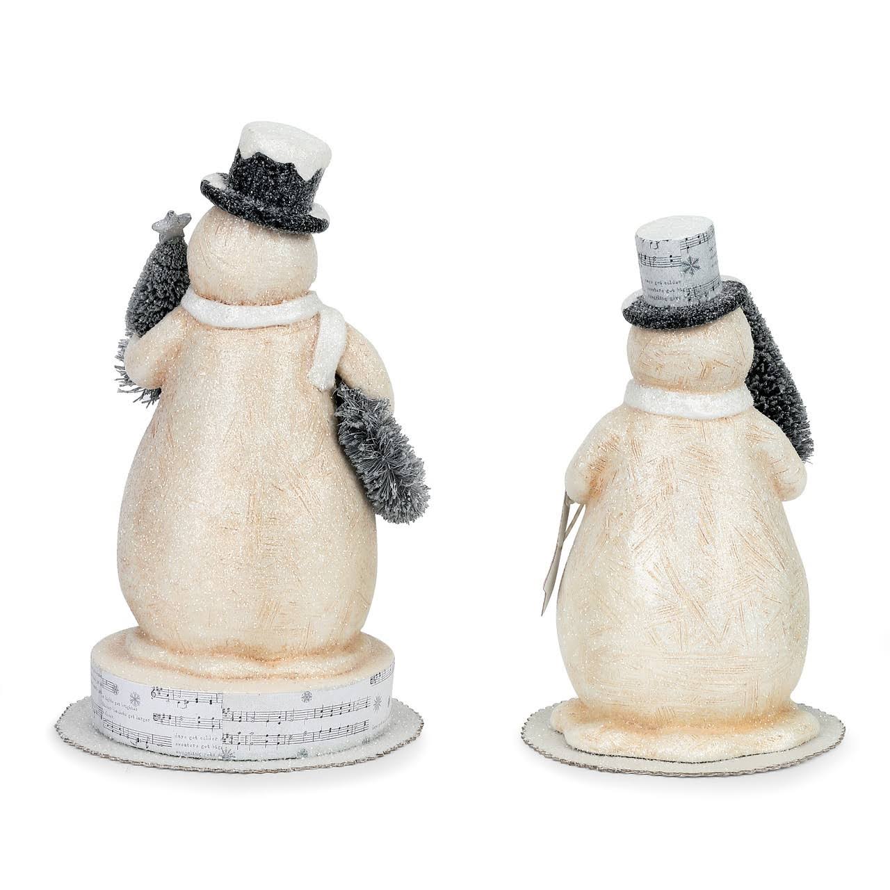 Demdaco Winter Wishes Snowman Figures - Set of 2 White