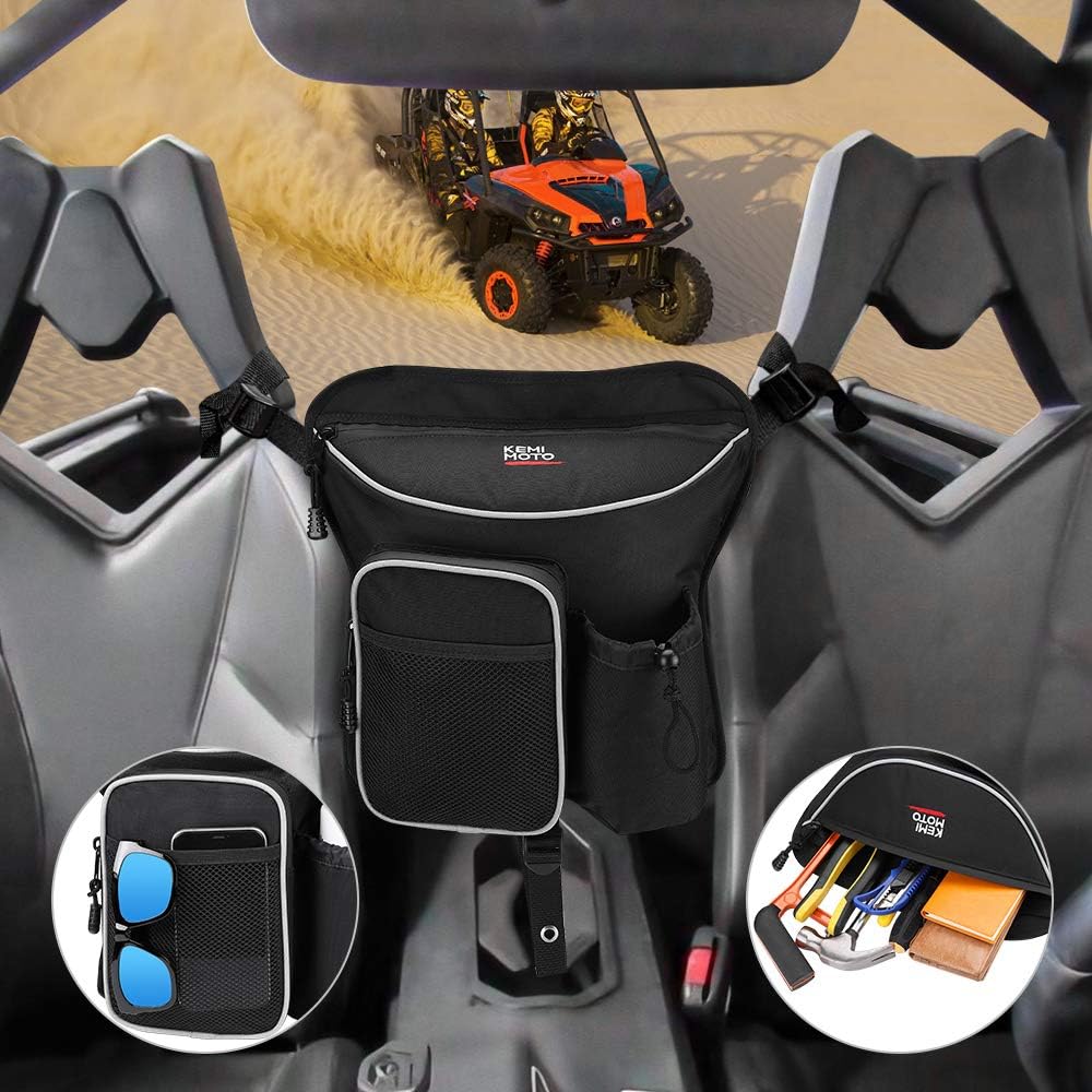 Kemimoto UTV Commander Storage Bag Compatible with Can am Commander 800 1000 MAX DS RS XC R DPS X XT XT-P Center Seat Shoulder Storage Bag Cab Pack